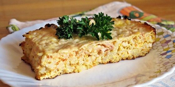 Recipes: Casserole with minced meat, rice and carrots