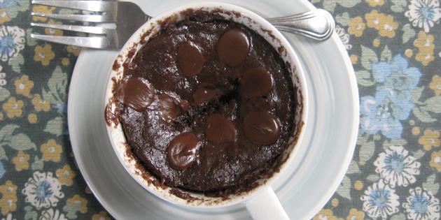 Recipes quick meals: chocolate cupcake in a cup