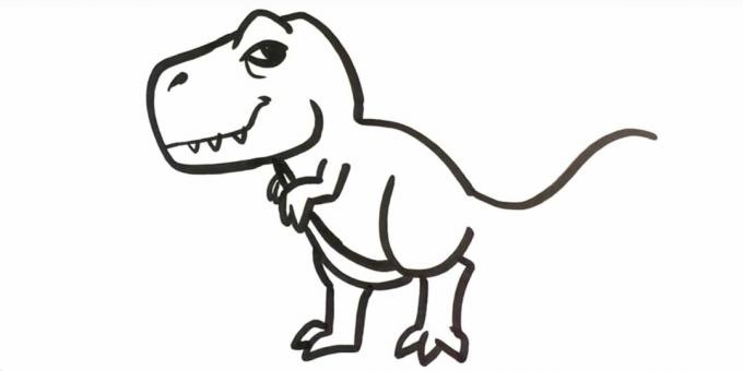 How to draw a tyrannosaurus: draw the hind legs