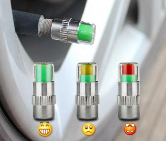 The tire pressure indicators
