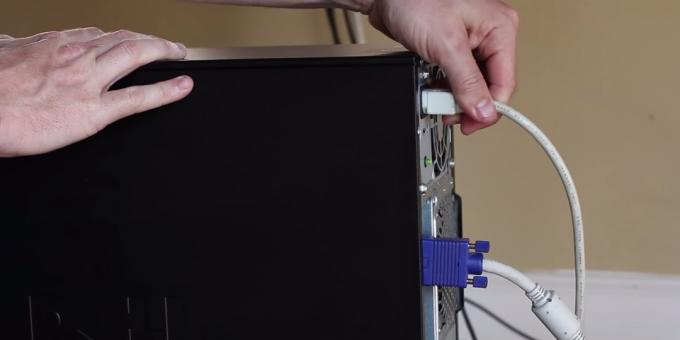 How to connect an SSD to a desktop computer: Power off and unplug cables