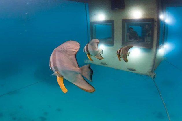 Underwater hotel room The Manta Resort