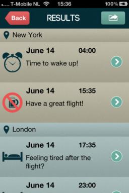 And we fight again with the jet lag by using the free app for iPhone