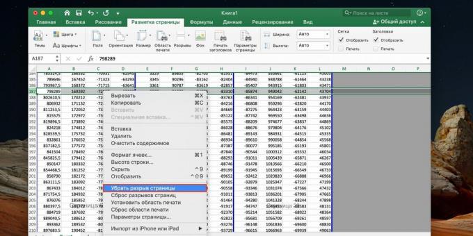 How to remove page break in Excel