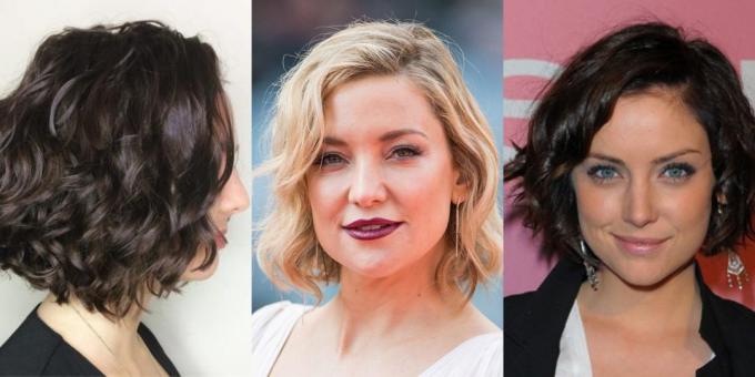 female short haircuts 2020: wavy bob with side parting