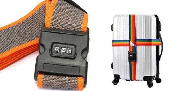 Belt with a combination lock for a suitcase