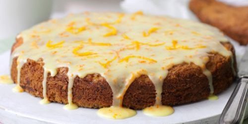 Carrot and Pumpkin cake with orange frosting