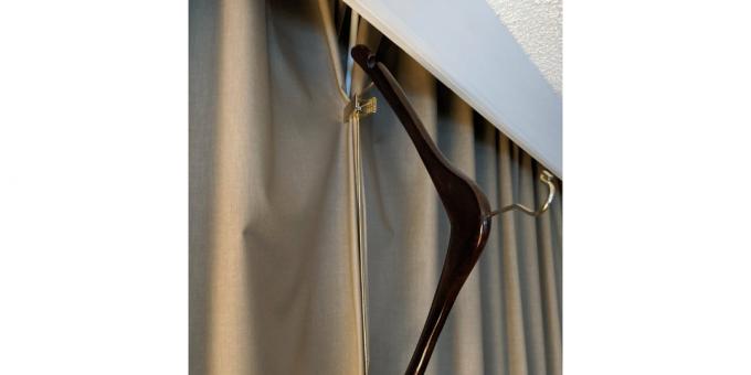 life hacking hotels: fastening curtains