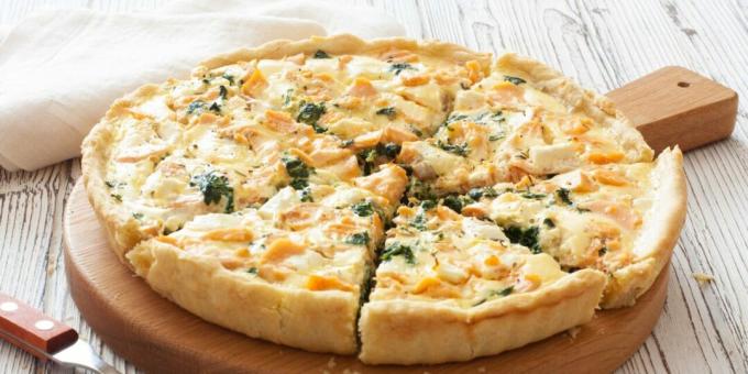 Quiche with fish and cheese