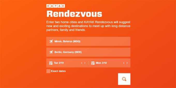 Rendezvous: a web tool by Kayak service