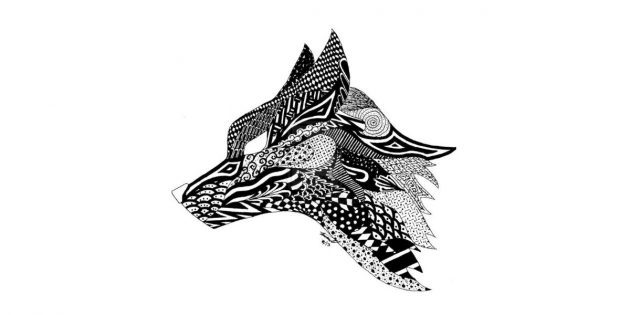 Wolf style zentangl