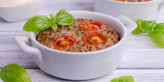 Buckwheat casserole with fish