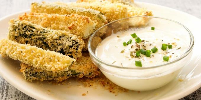 Zucchini breaded with Provencal herbs, cheese and garlic