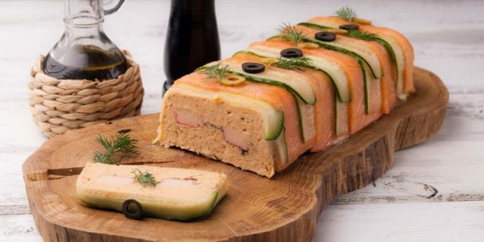 Red fish terrine with crab sticks