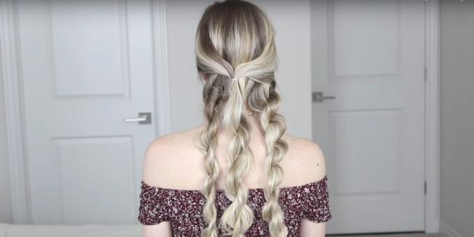 Hairstyles for long hair: twist the remaining strands