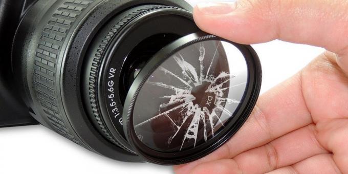 Storage and cleaning of the lens: UV filter