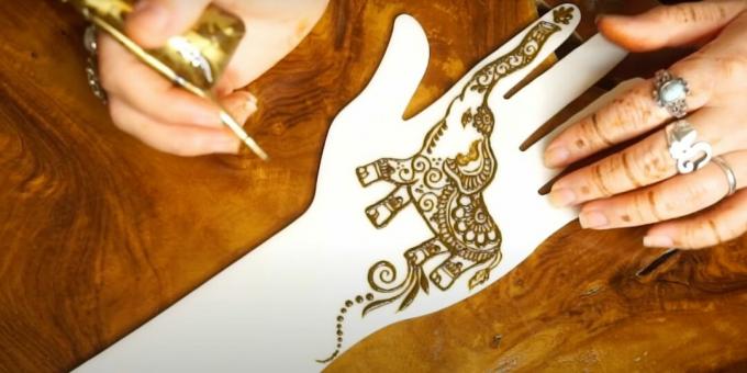 Henna elephant drawing