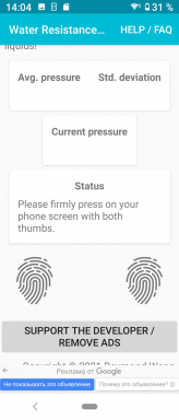 Android app tests moisture protection