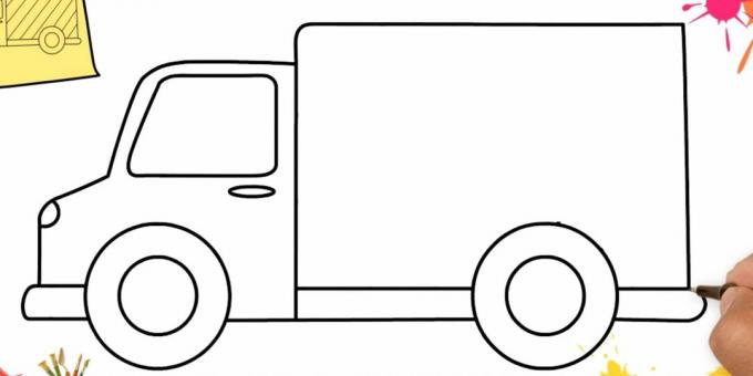 How to draw a truck: finish the body