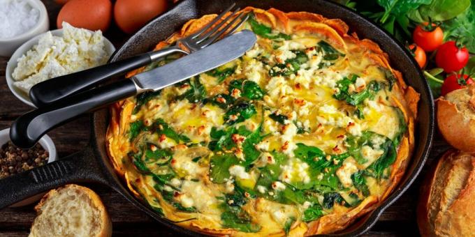 Sweet potato quiche with spinach