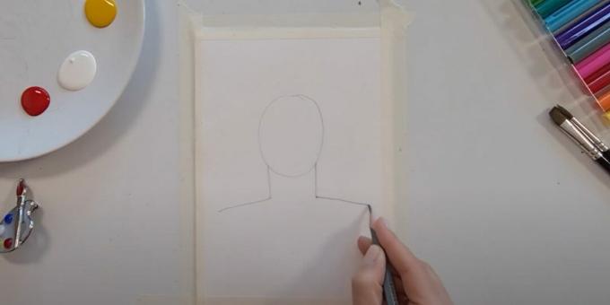 Drawings for May 9: outline the head, neck and shoulders