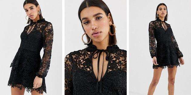 Dress with openwork topsheet from Missguided