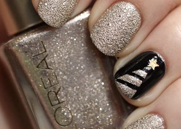 Make a New Year's manicure: Herringbone