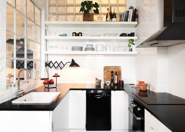 Small kitchen design: lighting