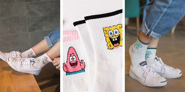 Socks with Sponge Bob