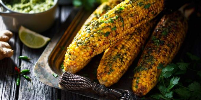 Grilled Corn with Ginger-Lime Sauce