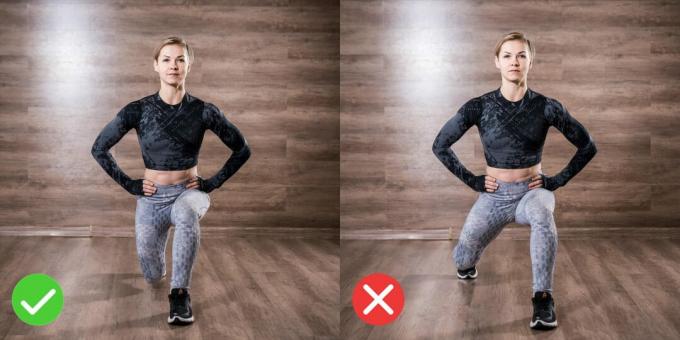 Lunge Technique: Do not spread your legs wide