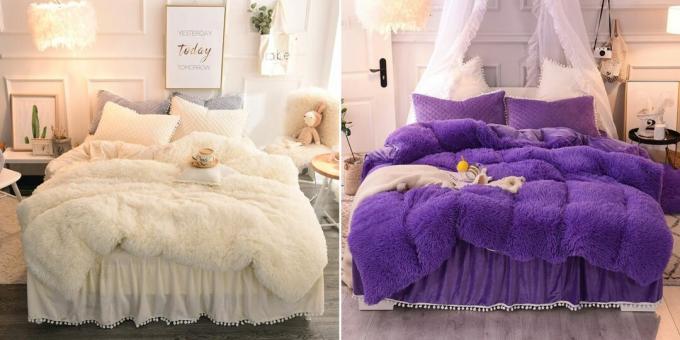 Fluffy bedding set