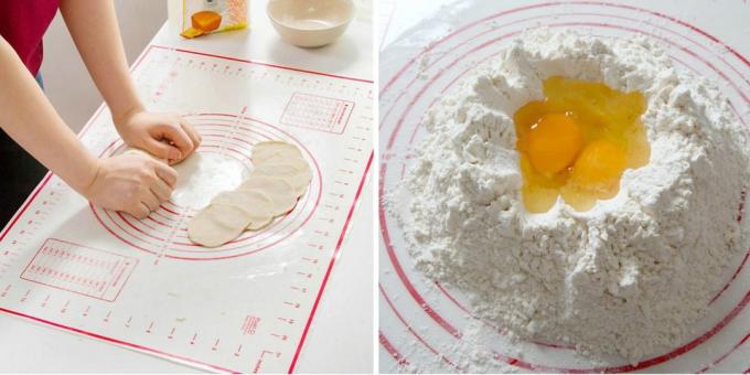 Silicone mat to work with the dough