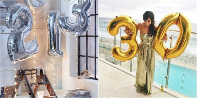 Products for the party: Balloons in the form of numbers 