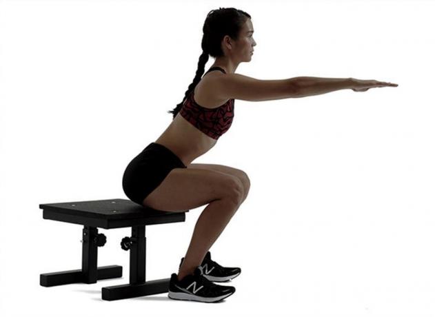 Squatting on the bench