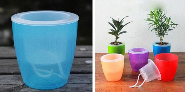 Pots with automatic watering with Aliexpress