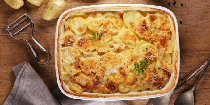 Potato casserole with champignons