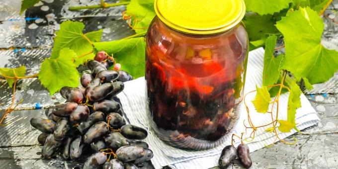 Compote of grapes with plums