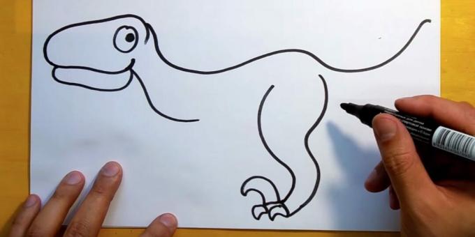 How to draw a dinosaur: draw claws