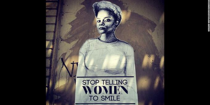 Angry face: art project of American artist Tatiana Fazlalizade Stop telling women to smile