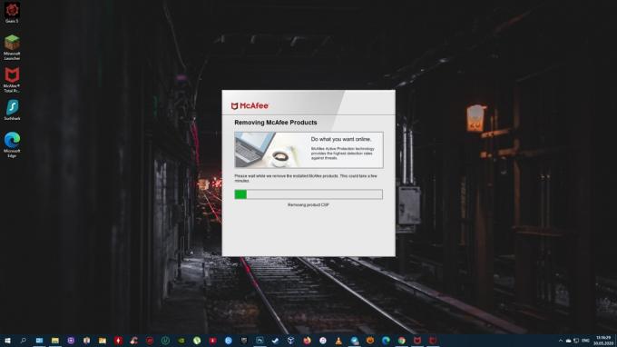 How to remove McAfee from your computer: wait for the uninstall to complete