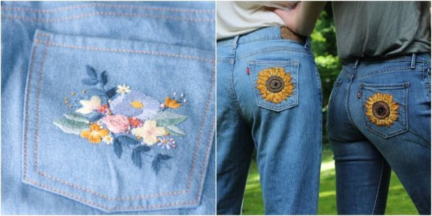 how to sew up the hole in the jeans