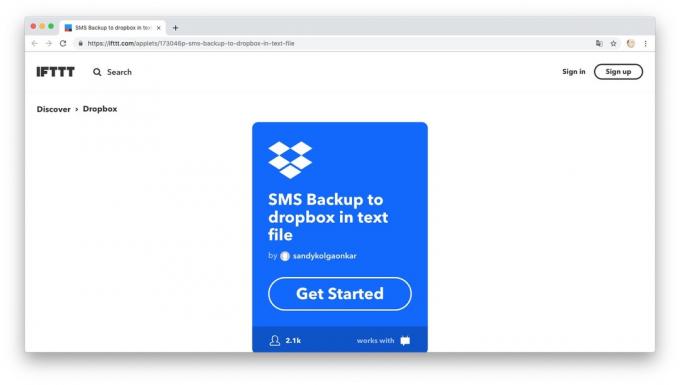 Action Automation with IFTTT recipes: are conducting Journal of SMS-messages to Dropbox