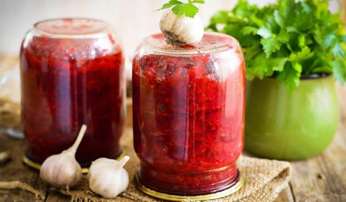 Dressing for borscht with cabbage for the winter