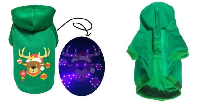 Christmas costumes for dogs and cats: LED-suit