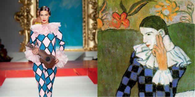 Model Moschino and Picasso "Leaning Harlequin"