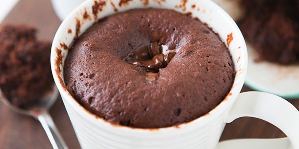 Cupcake with liquid chocolate