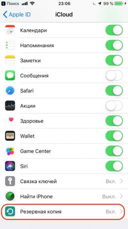 Configuring Apple iPhone: configure backups