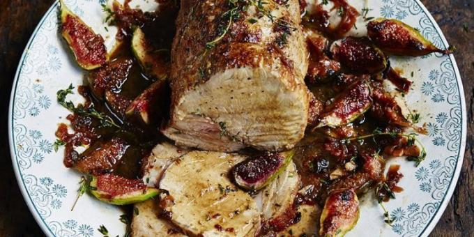What to cook pork: pork with figs, baked in the oven