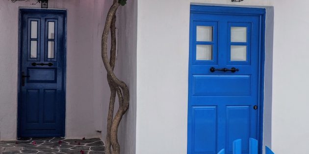 color accents in the interior: the door